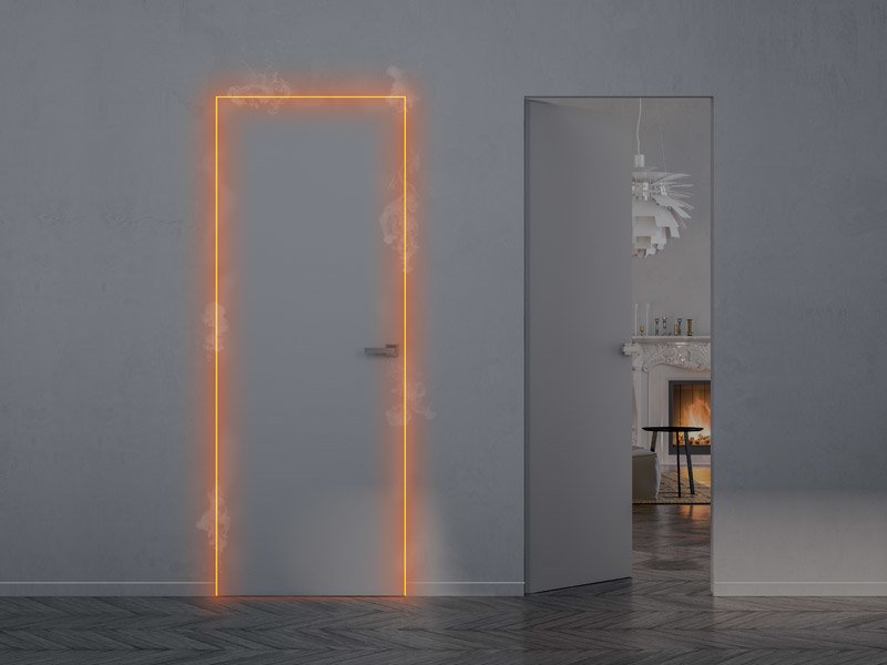 Porta illuminata a led